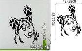 3D Sticker Decoratie Huilende Wolf Hond Vinyl Decor Sticker Muursticker Sticker Hond Wolf Muurschilderingen Muuraffiche Papier Home Decor - WOLF16 / Small