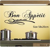 3D Sticker Decoratie Bon Appetit Muurtattoo Sticker Citaat Frans Eet Keuken Dineren Koken Versiering DIY Art Mural Home Decor