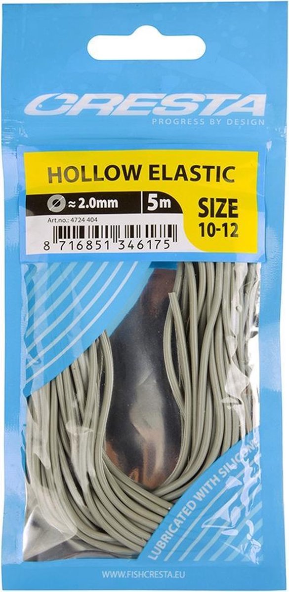 Cresta Hollow Elastic - 2.0mm - 5.00m - Grey - Grijs