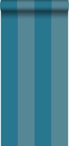 Origin behang strepen petrolblauw - 345909 - 53 x 1005 cm