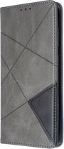 Samsung Galaxy S20 Hoesje Geometrie Wallet Book Case Voor Pasjes Grijs