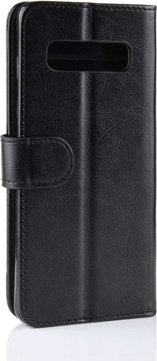 Mobigear Telefoonhoesje geschikt voor Samsung Galaxy S10 Hoesje | Mobigear Wallet Bookcase Portemonnee | Pasjeshouder voor 3 Pasjes | Telefoonhoesje voor Pinpas / OV Kaart / Rijbewijs - Zwart