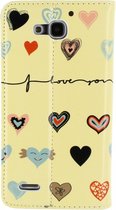 Mobilize Magnet Book Card Stand Case Huawei Ascend G750 I Love You