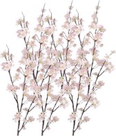 6x Stuks roze appelbloesem kunstbloem/tak met 57 bloemetjes 84 cm - Nepbloemen - Kunstbloemen