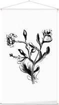 Zeeraket zwart-wit (Purple Sea Rocket) - Foto op Textielposter - 60 x 90 cm