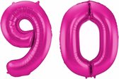 Cijfer 90 ballon roze 86 cm