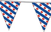 12x Friesland versiering vlaggetjes slinger voor binnen/buiten 10 meter - vlaggenlijnen
