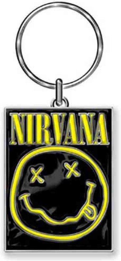 Nirvana Keychain Smiley Noir / Jaune