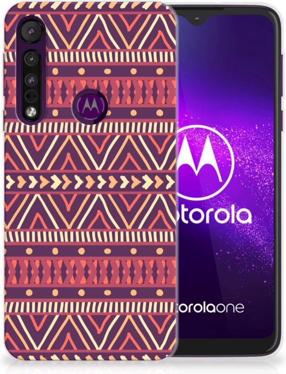 Motorola One Macro TPU bumper Aztec Paars