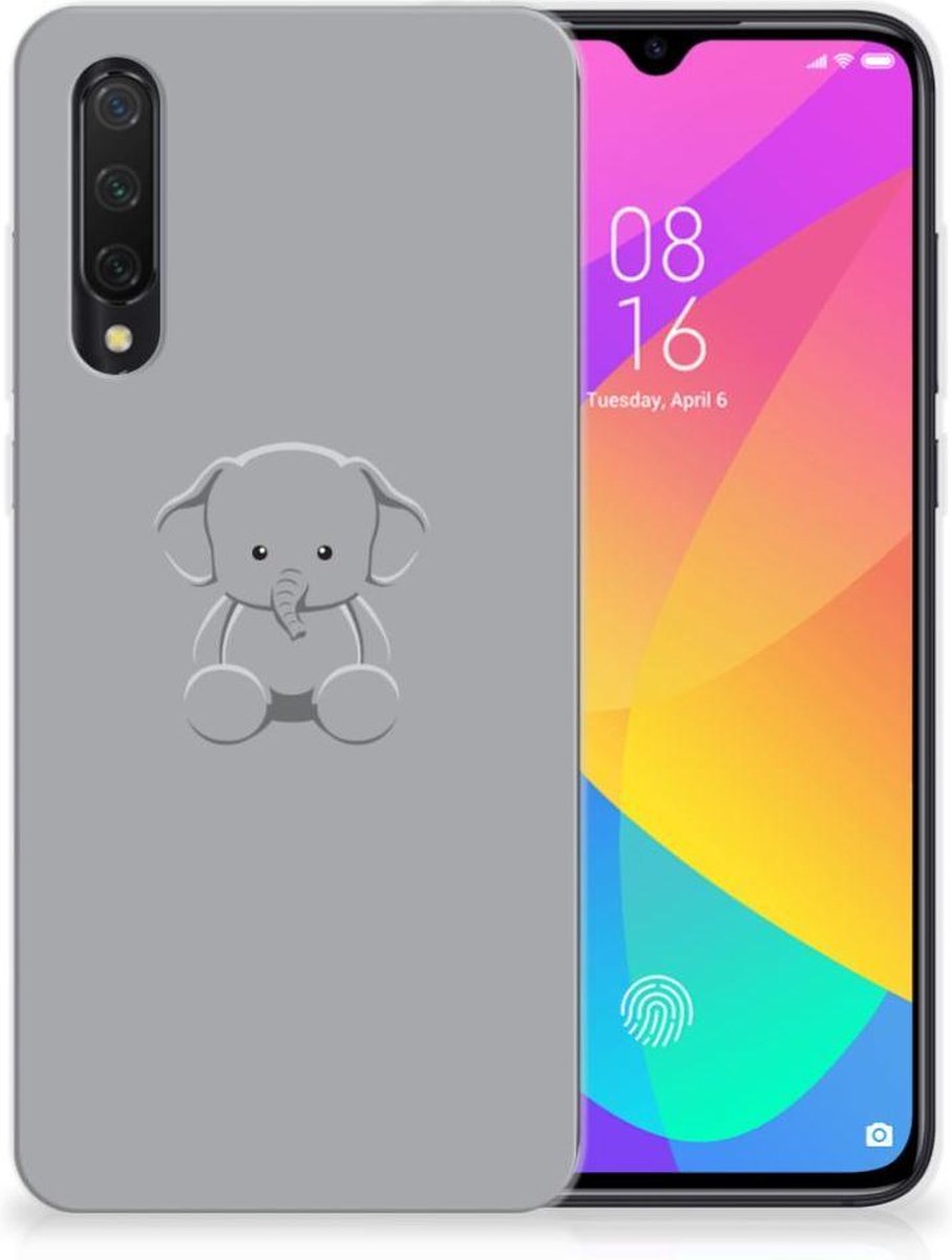 Xiaomi Mi 9 Lite Telefoonhoesje met Naam Grijs Baby Olifant
