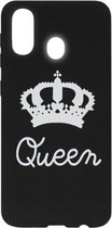 ADEL Siliconen Back Cover Softcase Hoesje Geschikt voor Samsung Galaxy A40 - Queen Zwart