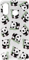 ADEL Siliconen Back Cover Softcase Hoesje Geschikt Voor Samsung Galaxy A40 - Panda's