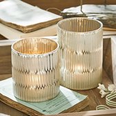 LOBERON Windlicht, set van 2 Curiko champagne