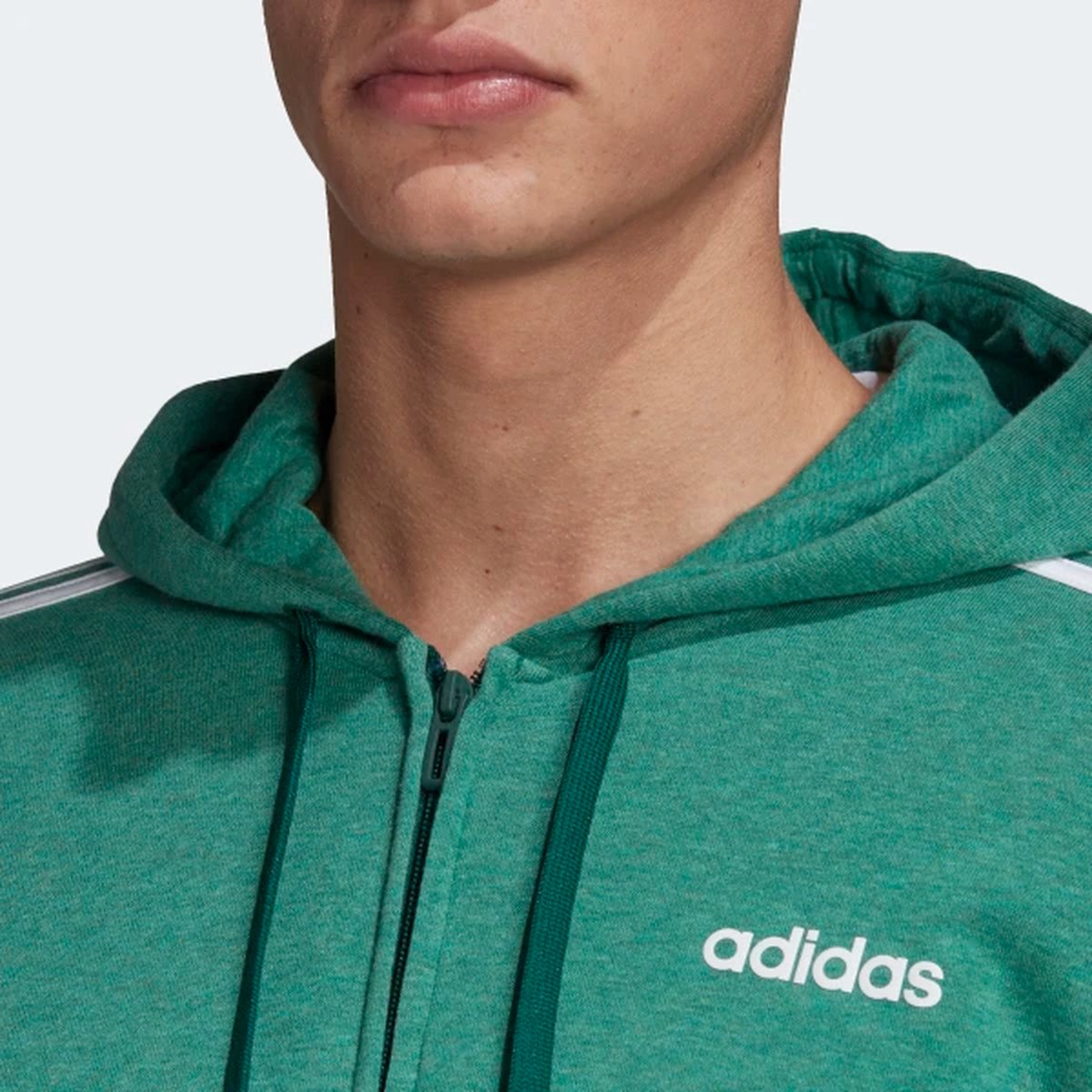 adidas Essentials 3-Stripes vest heren groen/wit | bol.com