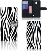 Nokia 1 Plus Telefoonhoesje met Pasjes Zebra