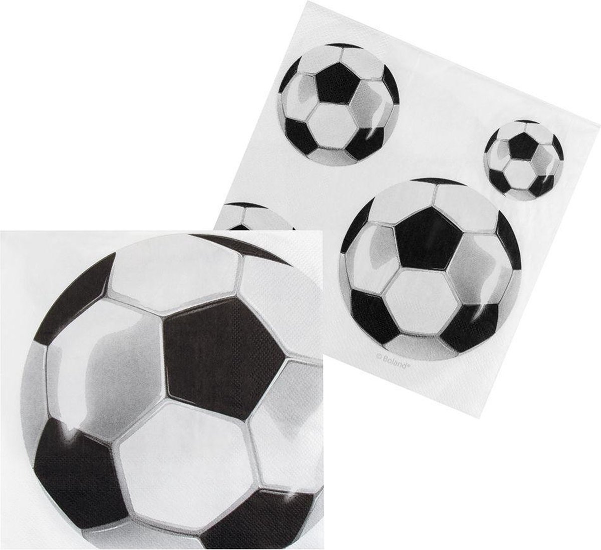 Boland - Tafeldecoratie > Wegwerp Servies - Voetbal Servetten 33x33cm 12 stuks