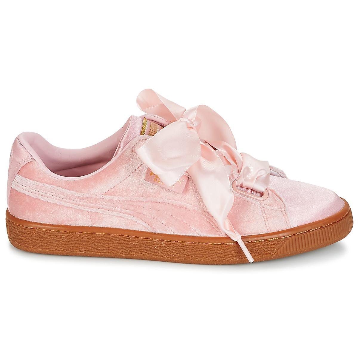 Puma - Dames Sneakers Basket Heart VS Wn's - Roze - Maat 38 | bol.com