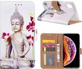iPhone Xr Boeddha & Bloem Design Boek hoesje met pasjesruimte