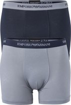 Emporio Armani - Basis 2-pack Boxershorts Grijs / Blauw - S