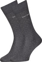 HUGO BOSS George dots (1-pack) - herensokken katoen - antraciet gestipt -  Maat: 41-42