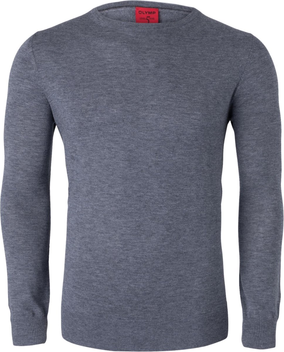 | OLYMP Level 5 heren trui wol zilver grijs OLYMP Level 5, heren trui wol, blauw (Slim Fit) Gratis bezorgd