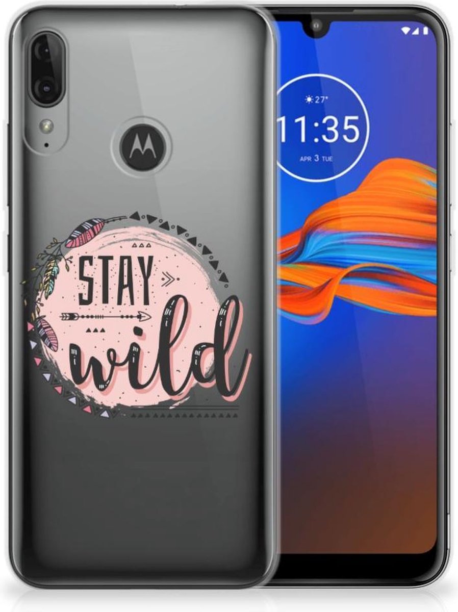 Motorola Moto E6 Plus Telefoonhoesje met Naam Boho Stay Wild