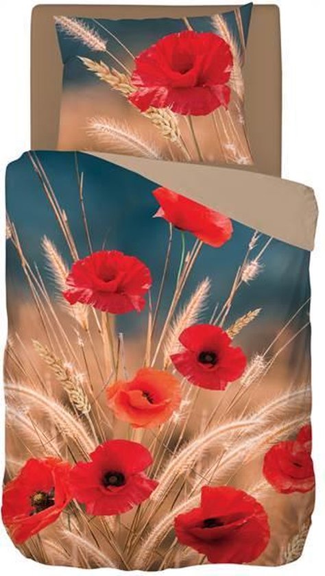 Snoozing Flower Grass - Dekbedovertrek - Eenpersoons - 140x200/220 cm + 1 kussensloop 60x70 cm - Multi kleur