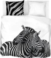 Snoozing Zebras - Dekbedovertrek - Tweepersoons - 200x200/220 cm + 2 kussenslopen 60x70 cm - Wit