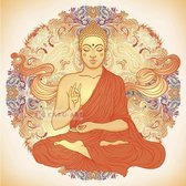 Schilderij - Boeddha Mandala , Multikleur , 3 maten , Wanddecoratie