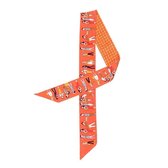 Let op type!! Slender Bag Handle Decorative Scarf Small Ribbon Ladies Scarf  Size:95 x 5cm(Orange)