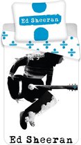 Dekbedovertrek-Ed Sheeran Guitar- Eenpersoons-140x200 cm - Wit