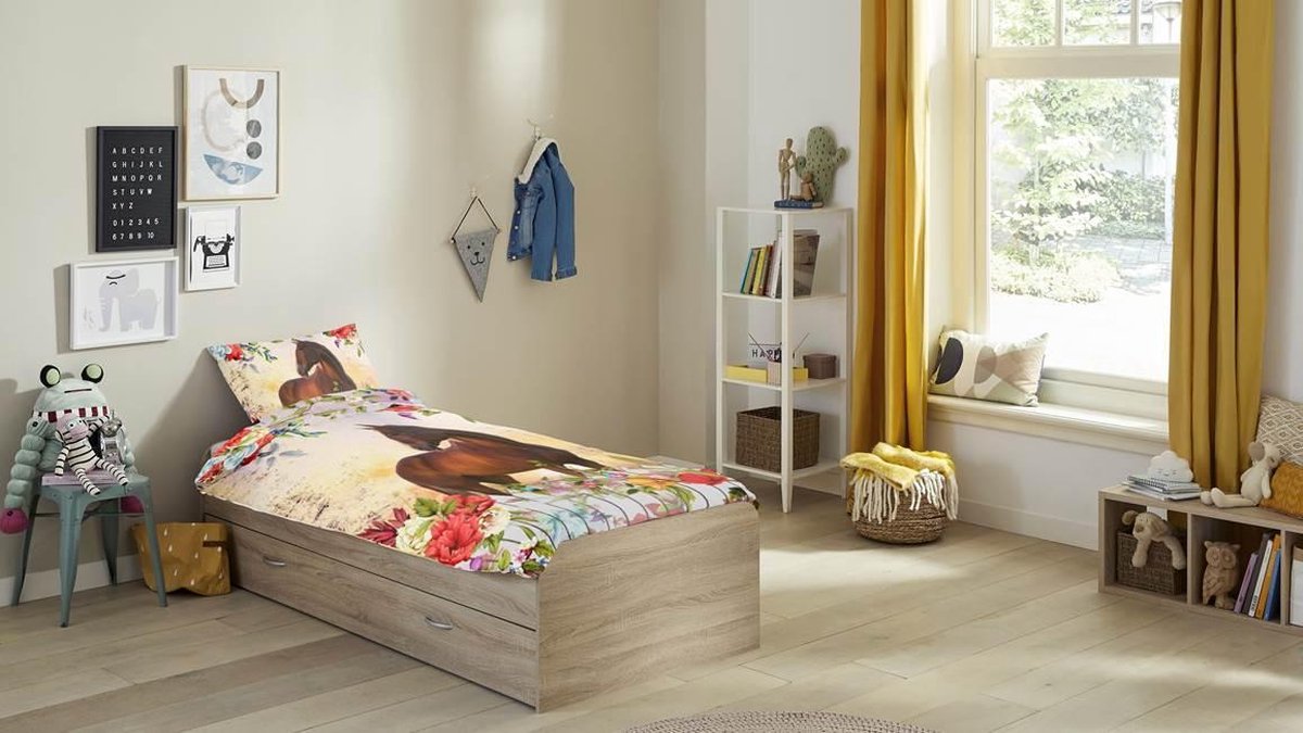 iSeng Pontya - Dekbedovertrek - Eenpersoons - 140x200/220 cm + 1 kussensloop 60x70 cm - Multi kleur