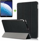 iPad Air 10.5 (2019) hoesje - Tri-Fold Book Case + Screenprotector - Zwart