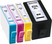 Print-Equipment Inkt cartridges / Alternatief voor HP nr 920 XL (4 stuks) BCMY Zwart en Kleur | HP OfficeJet 6000/ 6500/ 6500A/ 7000/ 7500A/ E710A/ E710