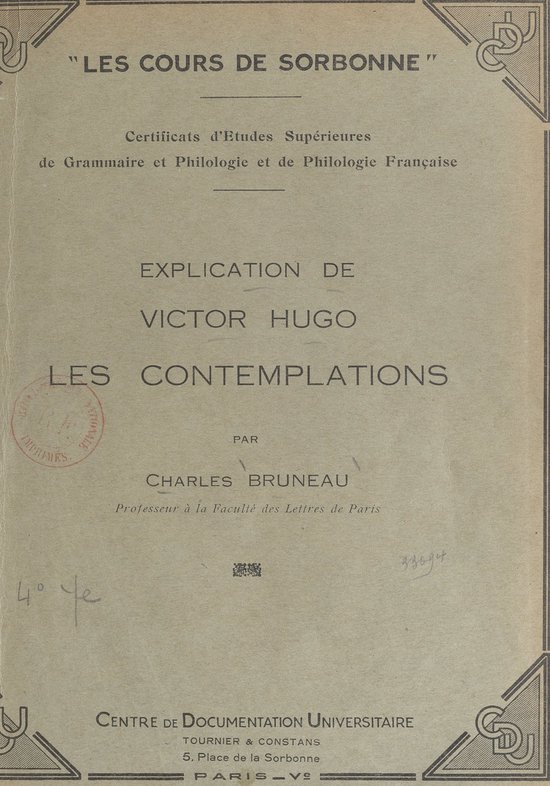 Explication de Victor Hugo : Les Contemplations - cover