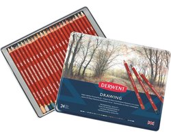 Derwent High Lightfast Kleurpotloden in Blik - Set van 24 Tekenpotloden