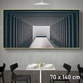 Canvas Schilderij * Moderne Industriële Stijl Geometrie * - Industrieel Retro - Zwart wit - 70 x 140 cm