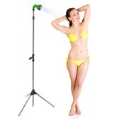 Haushalt Tuindouche - 215 cm –Verstelbare hoogte – Grote Tripod - Buitendouche – Tuinsproeier – 3-poot – Campingdouche - ABS-kunststof en aluminium – Eenvoudig monteren - Groen/Zilver