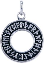Zilveren Runen cirkel ketting hanger