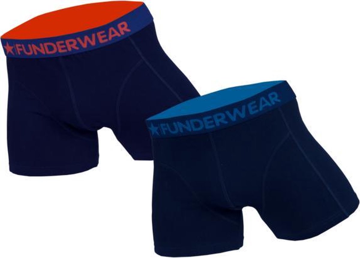 Funderwear 2 pak heren boxershort donker blauw 76001 - Blauw - S - prijs per 4 stuks