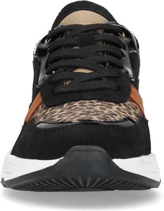 zwarte dad sneakers met panterprint