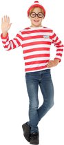 Smiffy's - Where's Wally Kostuum - Waar Is Wally Nu Weer Kind Kostuum - Rood, Wit / Beige - Tiener - Carnavalskleding - Verkleedkleding