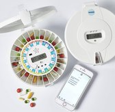 Beveiligde pillendoos met luid alarm en knipperend licht- Medicijn carrousel met SMS functie - 24 alarmen