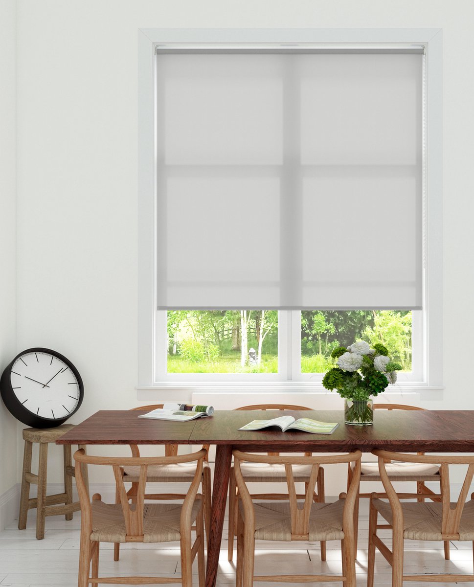 Decosol Rolgordijn Lichtdoorlatend - Licht Grijs - Maat: 90 x 190 cm