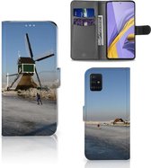 Geschikt voor Samsung Galaxy A51 Flip Cover Schaatsers Friesland
