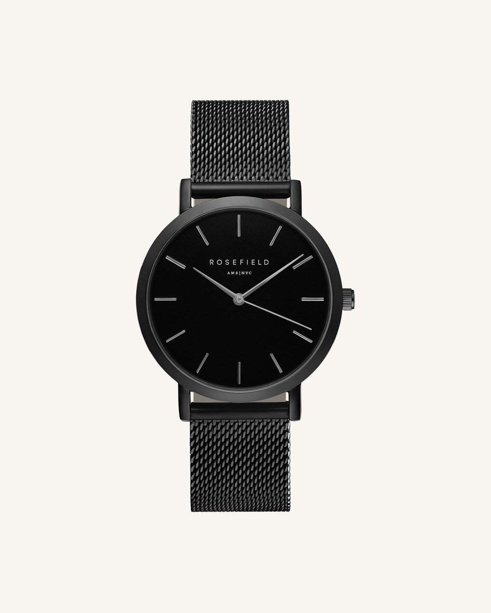 Rosefield The Mercer Dames Horloge - Mat Zwart Ø38mm - MBB-M43