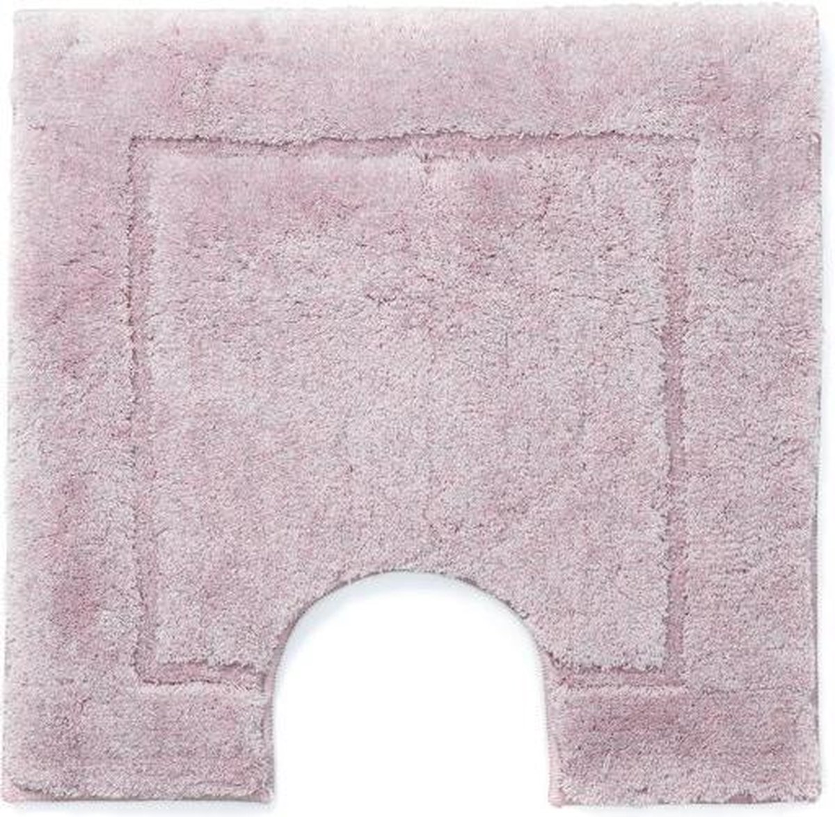 Casilin WC-mat Antislip Orlando - 59x59cm - Met Uitsparing - Vierkante Badmat - Waterabsorberend - Wasbaar en Sneldrogend - Acryl - Roze