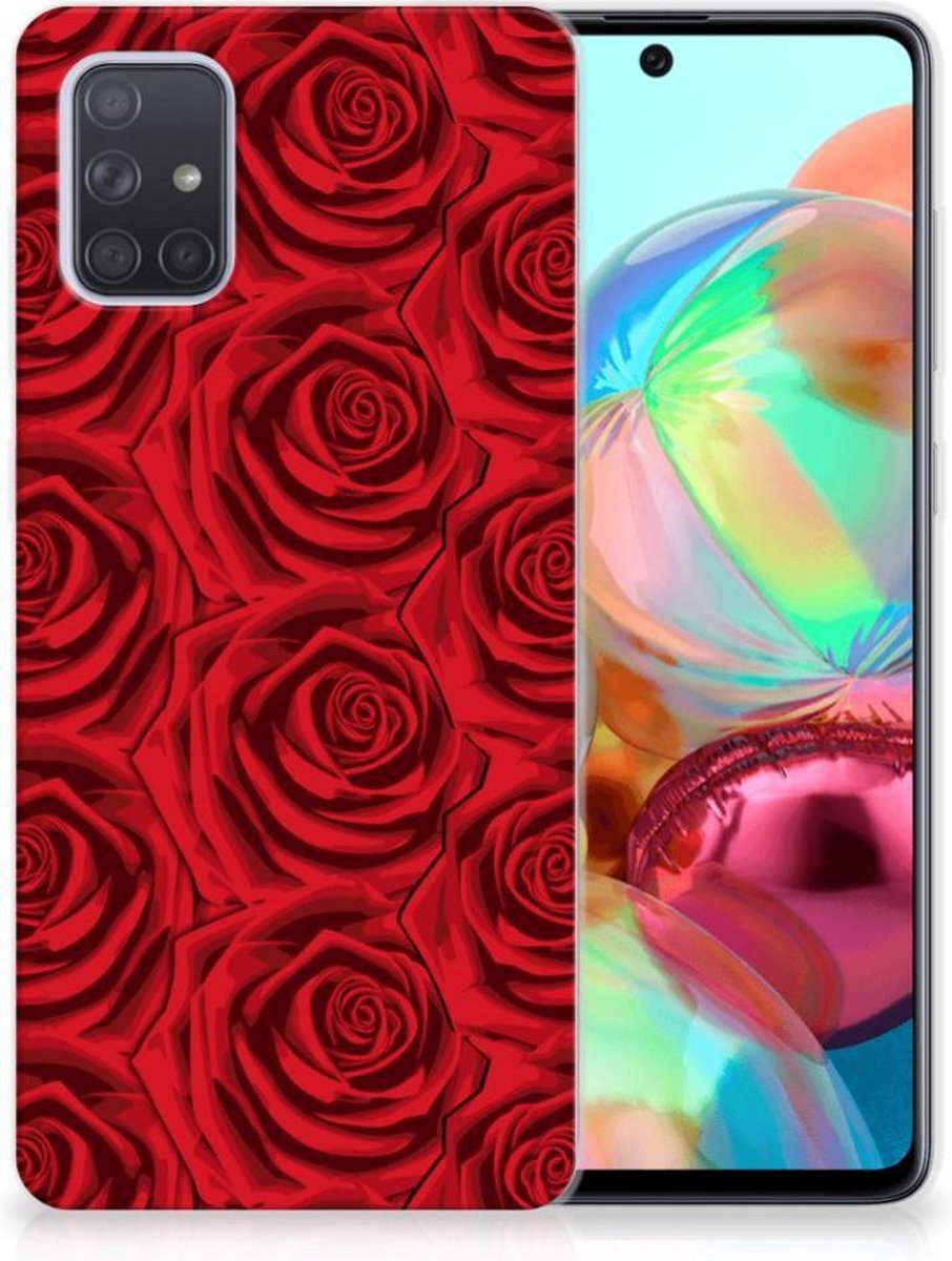Samsung Galaxy A71 TPU Case Red Roses
