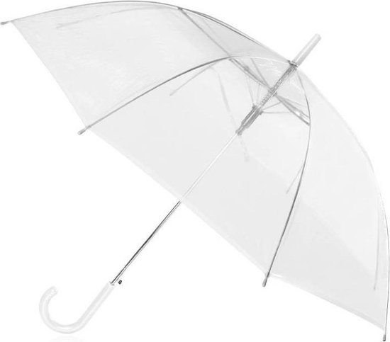 2x Transparant plastic paraplu 92 cm - doorzichtige paraplu - Merkloos