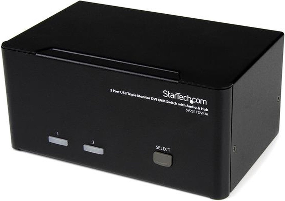StarTech 2-poort Triple monitor DVI USB KVM-switch met audio en USB 2.0-hub